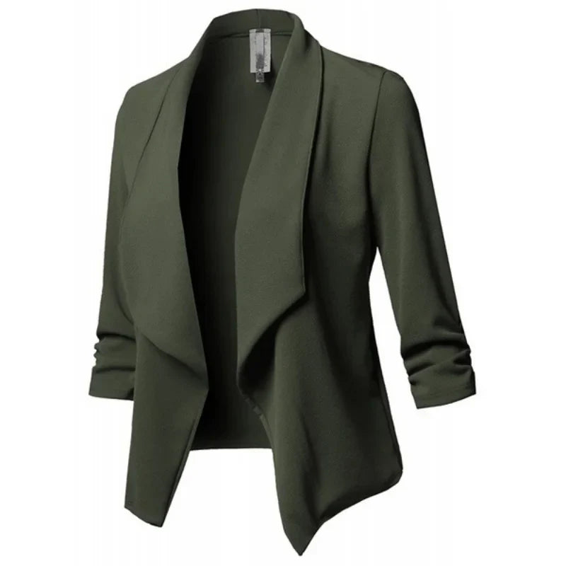 The Arden Ruched Asymmetrical Blazer from the Boss Energy at Lavishly Me