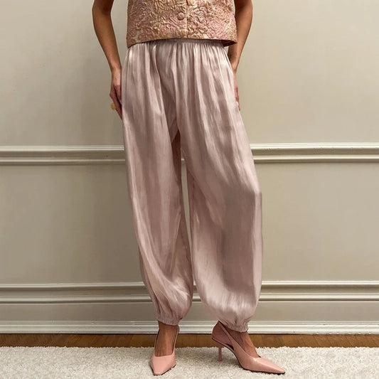 The Blush Pleated Balloon Trousers from the Boss Energy at Lavishly Me