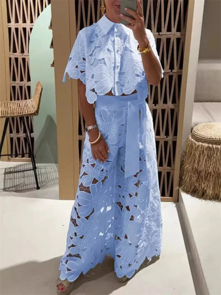 The Amalfi Lace Wide-Leg Set from the Soft & Sophisticated at Lavishly Me