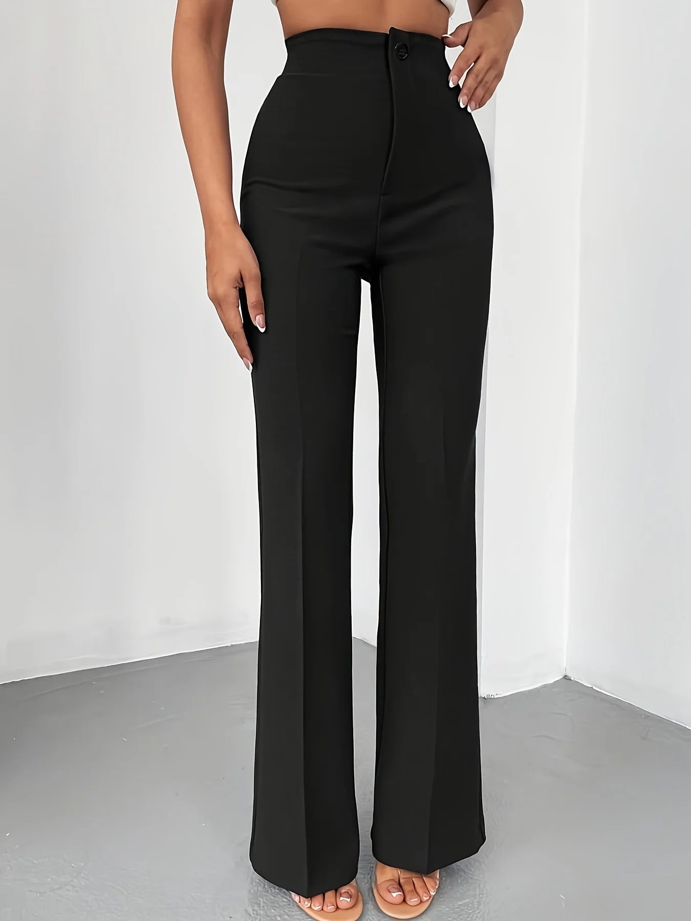 Breathable flared trousers for women, new summer style 2026, thin, high-waisted, slimming, flowing flared trousers