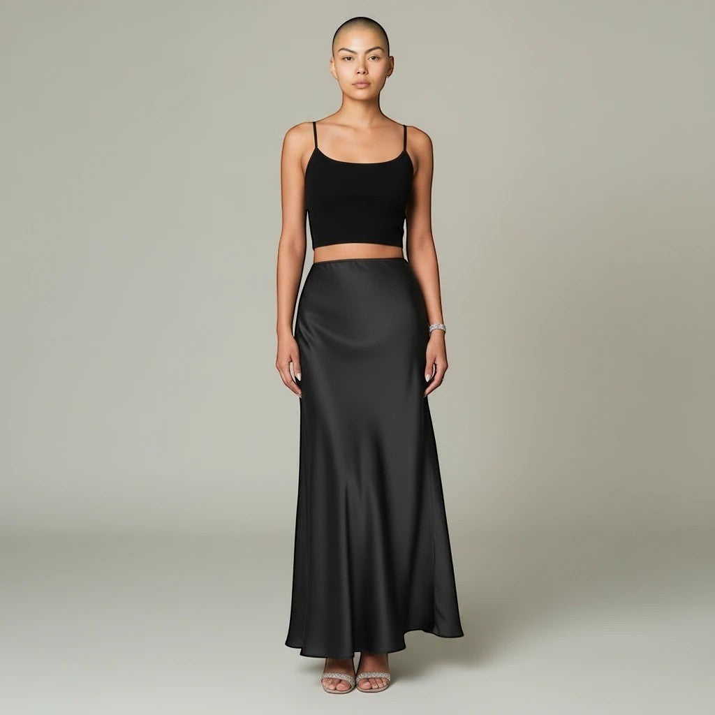 The Riviera Satin Maxi Skirt from the Lavishly Me Edit at Lavishly Me