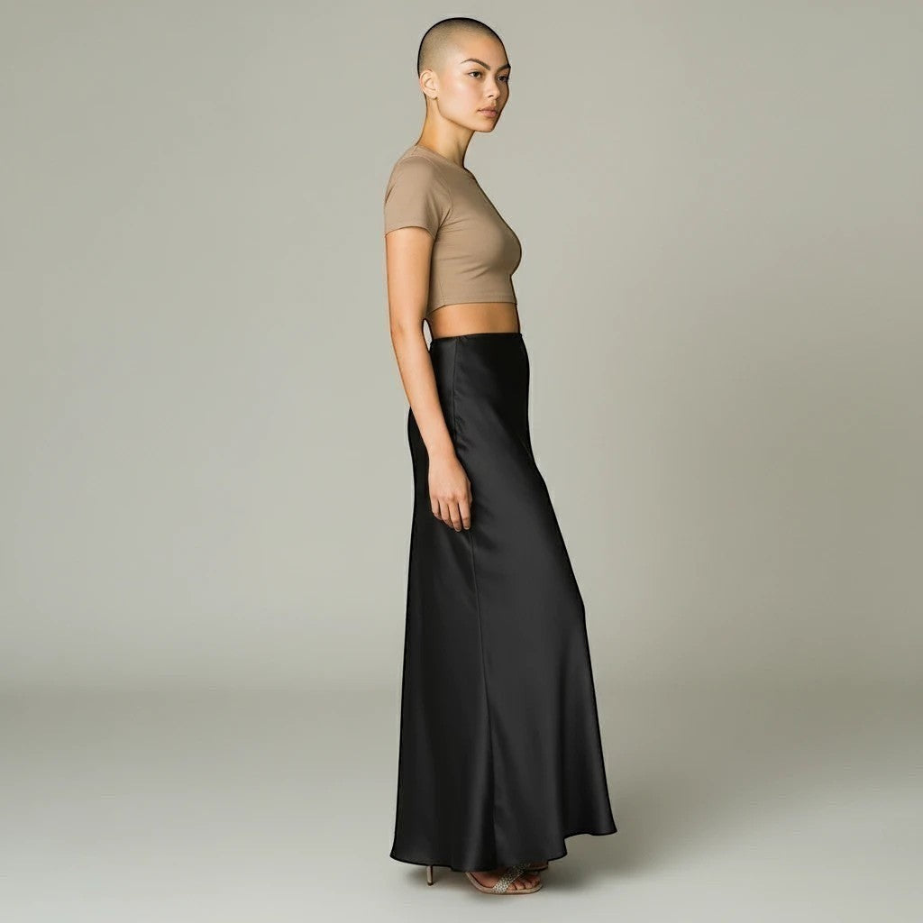 The Riviera Satin Maxi Skirt from the Lavishly Me Edit at Lavishly Me