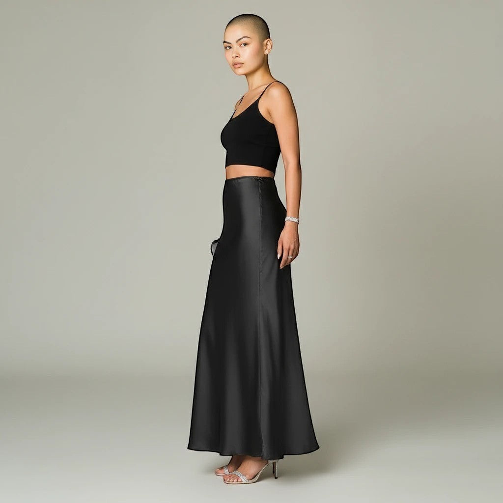 The Riviera Satin Maxi Skirt from the Lavishly Me Edit at Lavishly Me