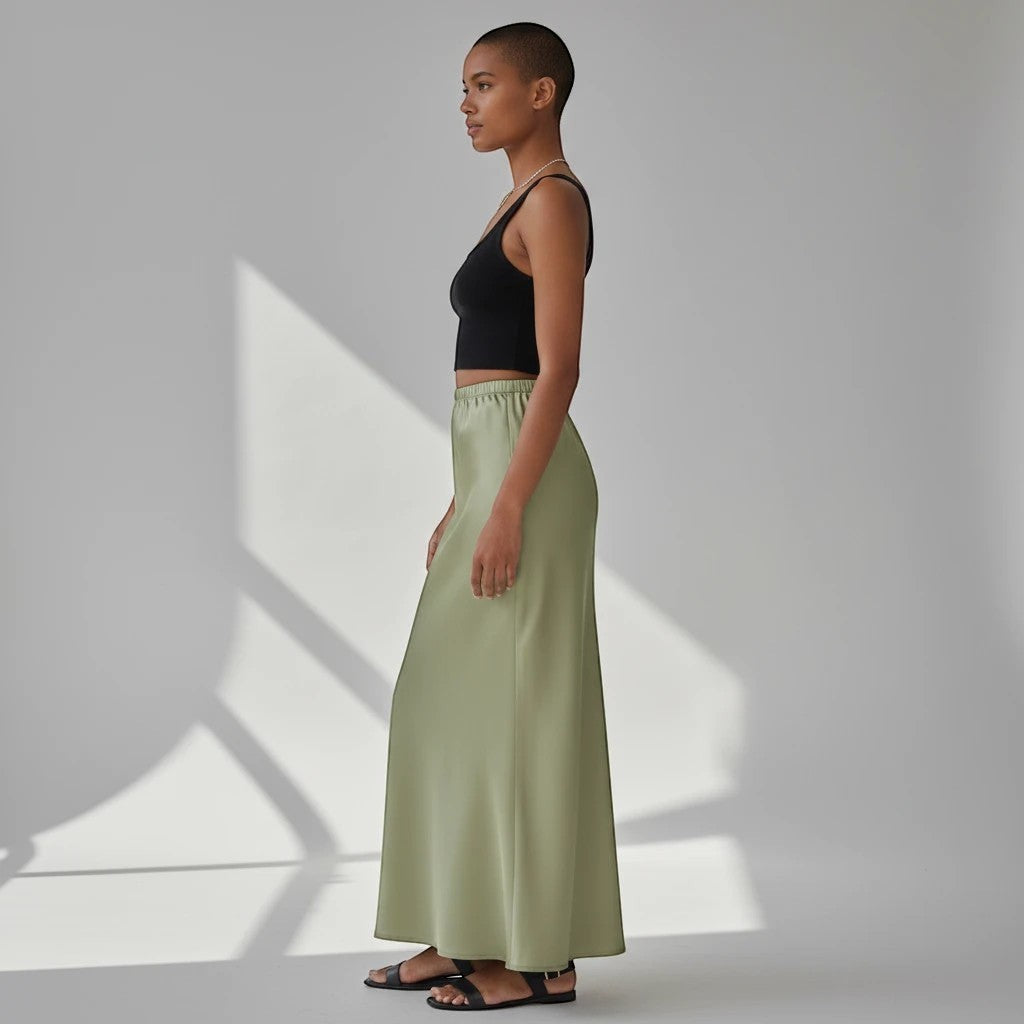 The Riviera Satin Maxi Skirt from the Lavishly Me Edit at Lavishly Me